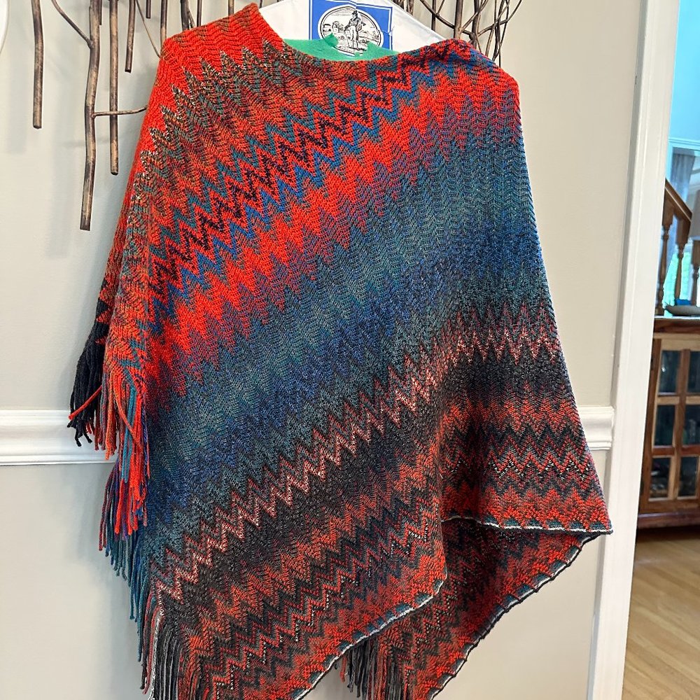 Red and Blue Poncho, Hayden Los Angeles